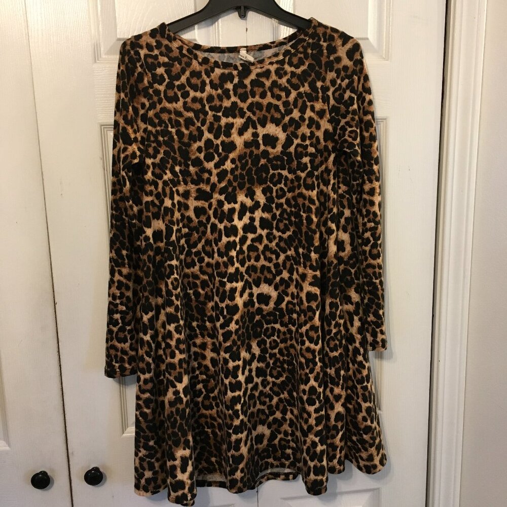Beeson River Brushed Leopard Print A-Line Dress
